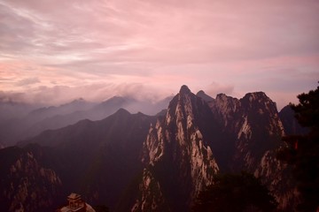 Fototapeta na wymiar Mt. Huashan at sunrise, China