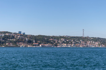 Fototapeta premium Panorama from Bosporus to city of Istanbul