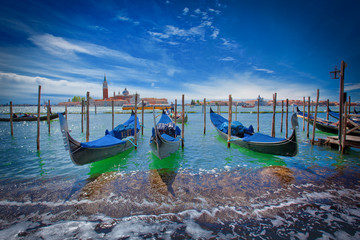 Fototapeta na wymiar Gondolas in Venice Stock Photo
