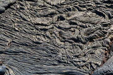Detail of the solidified lava formations at Santiago Island, Galapagos.