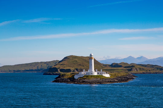 Eilean Musdile Lighthouse as Seen from the Isle of Mull Ferry