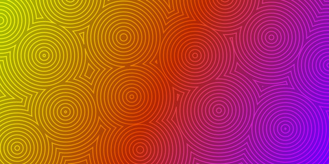 Fototapeta premium Abstract background of concentric circles in purple and yellow colors