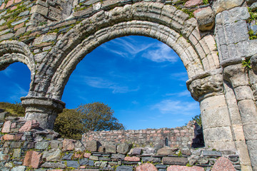 Arched Wall in the Ruins of Iona Nunnery, Scotland