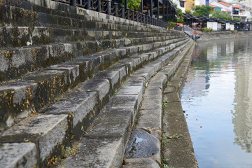steps of the embankment