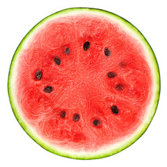 watermelon slice isolated on white background, clipping path, full depth of field - obrazy, fototapety, plakaty