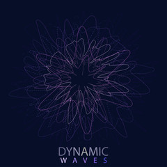 Flyer music wave, audio poster, Technology Background. Vector