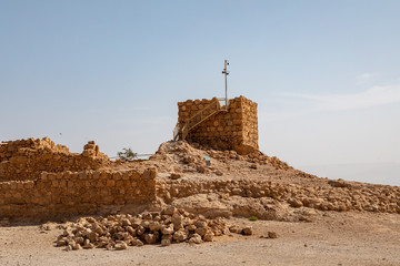 Crumbling Walls Among the Ruins of Masada National Park, israel