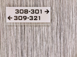 Hotel Room Number Direction Sign