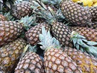 Pineapple for sale in the supermarket