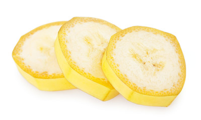Fresh banana on white background