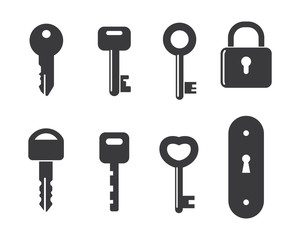 lock and key vector illustration icon