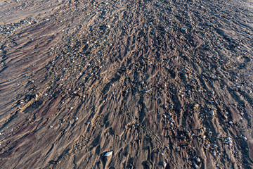 Background of sand, rocks, shells and texture