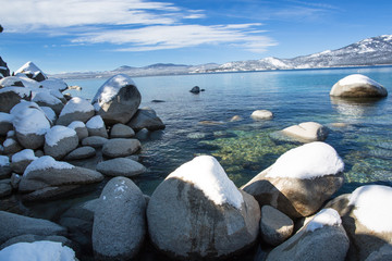 Stones on the beach in Lake Tahoe
