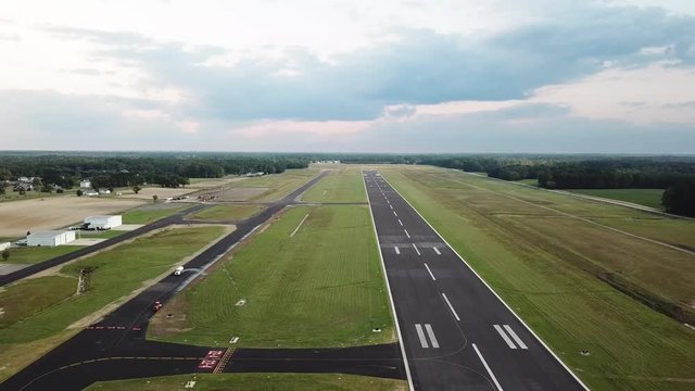 Aerial of Small Airport Runway