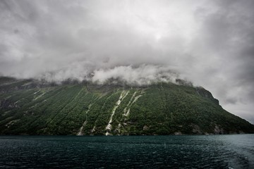 clouds at the top of mountains