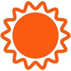 Sun icon for website and game design.