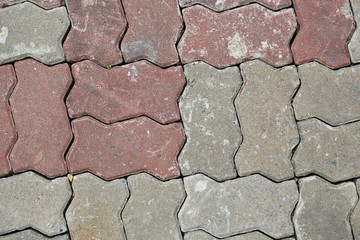 Obraz premium Brick pavement tile texture background. top view.