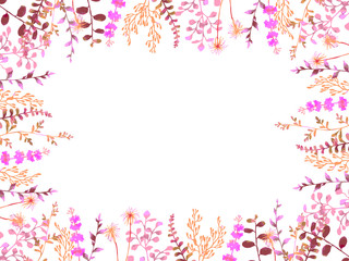 秋色の植物のフレーム