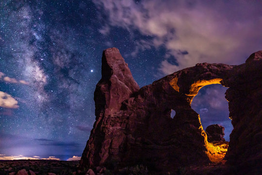 Antares and Milky Way over Turret Arch