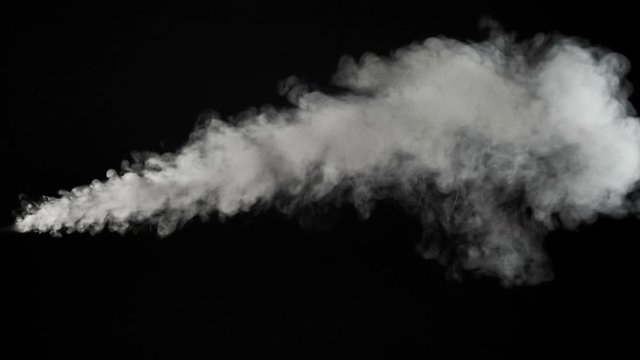 White car exhaust smoke on a black background