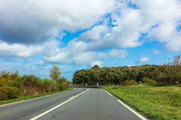 Fototapeta premium Brittany France, countryside road nearby the beautiful french town of Saint-Malo