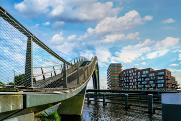 Iconic bridge for cycling and walking in Purmerend