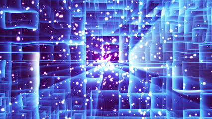 Labyrinth of light, abstract technology 3d rendering background, computer generated, for technology or business