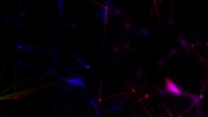 Abstract Polygonal Space Background with Connecting Dots and Lines. 3d rendering