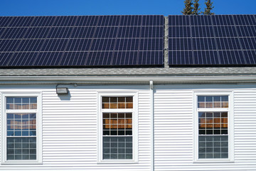 solar panel installed on the house roof