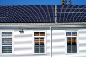 Obraz premium solar panel installed on the house roof