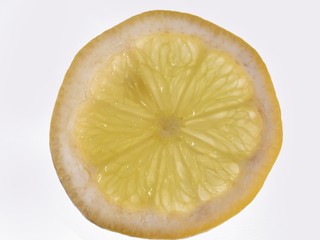 Lemons. Cut fresh lemon, fruits isolated on white background, Slices of lemon