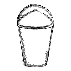 Isolated retro sketch of a frappe - Vector illustration