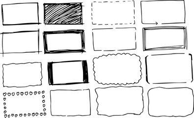 Black Square frame variation illustration set