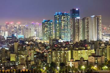 View of Seoul  South Korea  at night