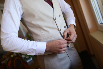  Handsome businessman preparing for a meeting