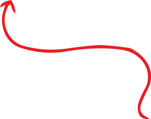Red and  Simple thin arrow variation illustration