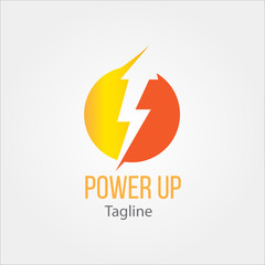 Arrow UP lightning Electric power logo, icons, template - vector eps 10