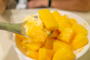 famous Taiwanese snacks of mango shaved ice