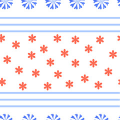 Fototapeta na wymiar Floral vector seamless repeat pattern