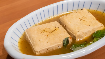 Taiwanese famous snacks of steam stinky tofu