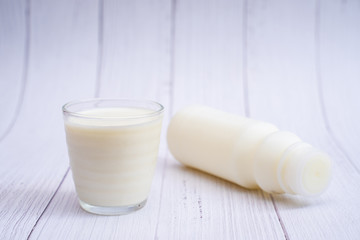 close up fresh milk in glass