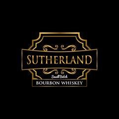 Sutherland Whiskey Label Golden Premium Design Template Element Vector
