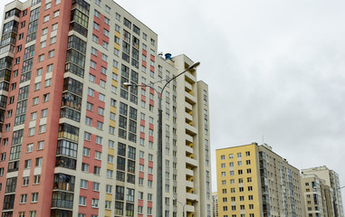 Fototapeta na wymiar New multi-storey residential buildings outside the city.