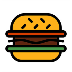 burger icon concept illustration with flat style