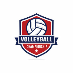 Naklejka premium Volleyball logo vector