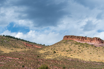 Landscape of desert-like hillside in Lyons, Colorado