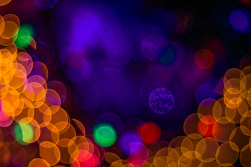 Background of abstract booble bokeh lights. Natural defocused photo.