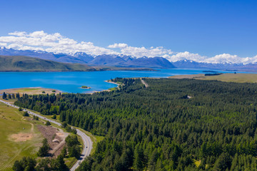 Fototapeta premium Landscape view of Lake Tekapo, New Zealand