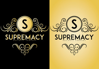 Supremacy crest logo isolated on background. Letter s logo, Initials logo, suitable for any company, ready to print, easy to edit, organized layer.
