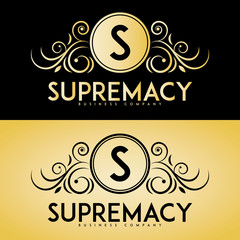 Supremacy crest logo isolated on background. Letter s logo, Initials logo, suitable for any company, ready to print, easy to edit, organized layer.